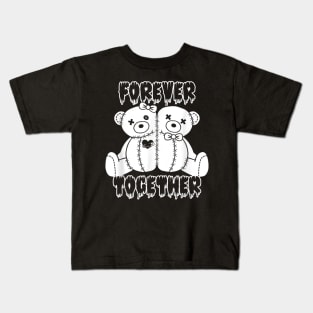 Forever Together Stuffed Animal Bear Couple Sewn Stitches Kids T-Shirt